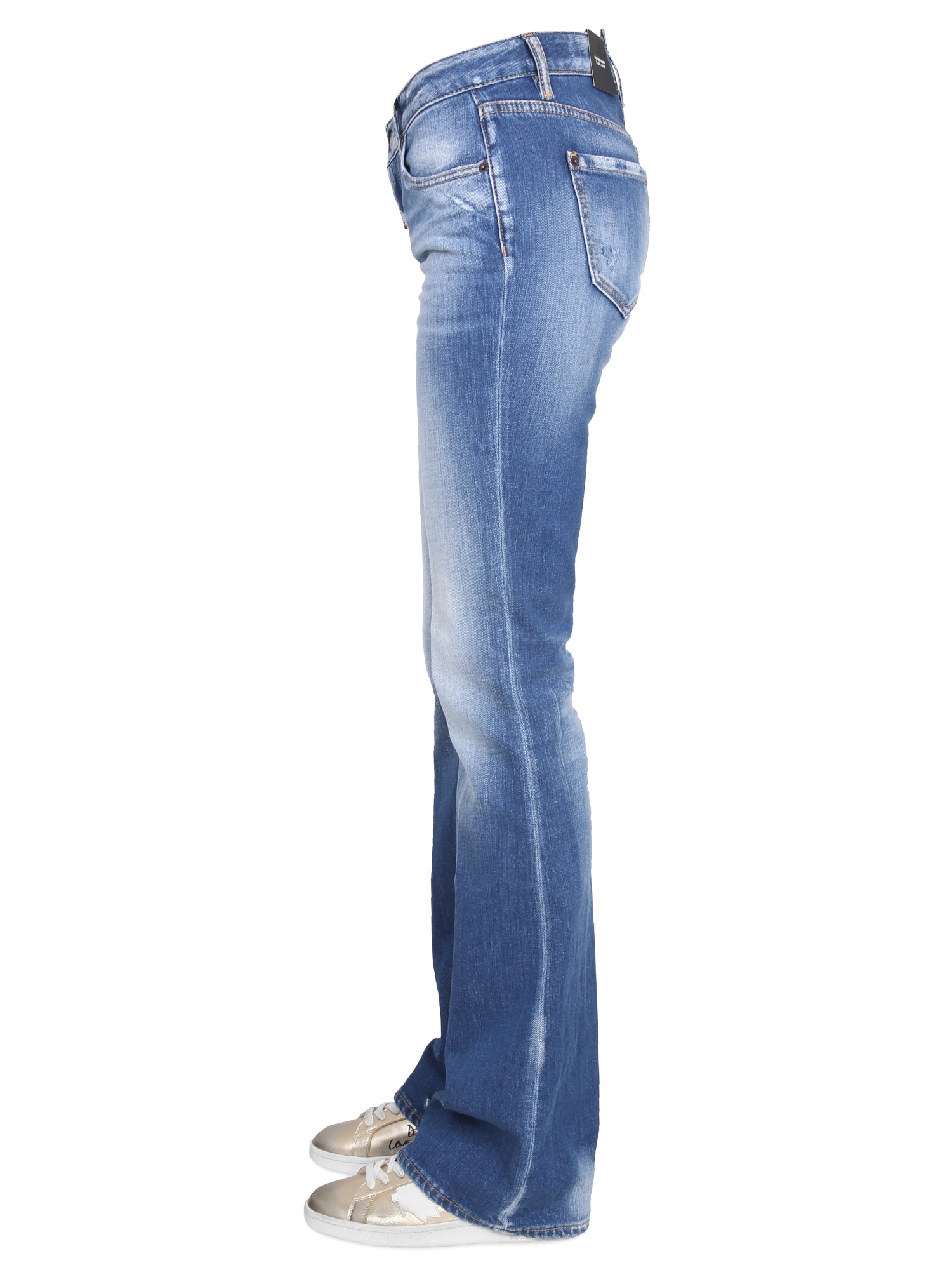 DSQUARED    JEANS WIDE LEG IN DENIM