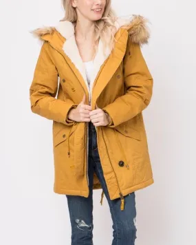 Faux Sherpa Lined Hooded Utility Parka Jacket - Wide Range of Colors Available