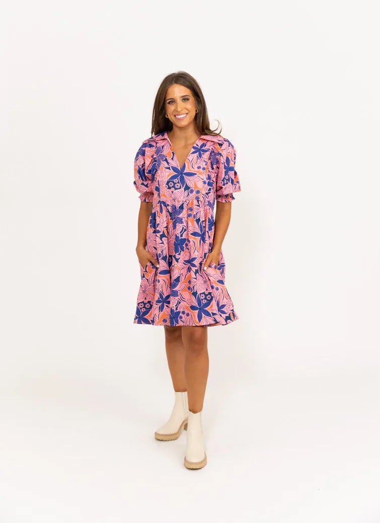 Floral Poplin Puff Sleeve Dress - Buy Online Now!