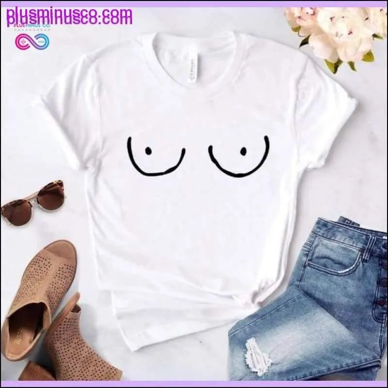 Funny TITTIES BOOBS BOOBIES Print New Women Tshirt Cotton