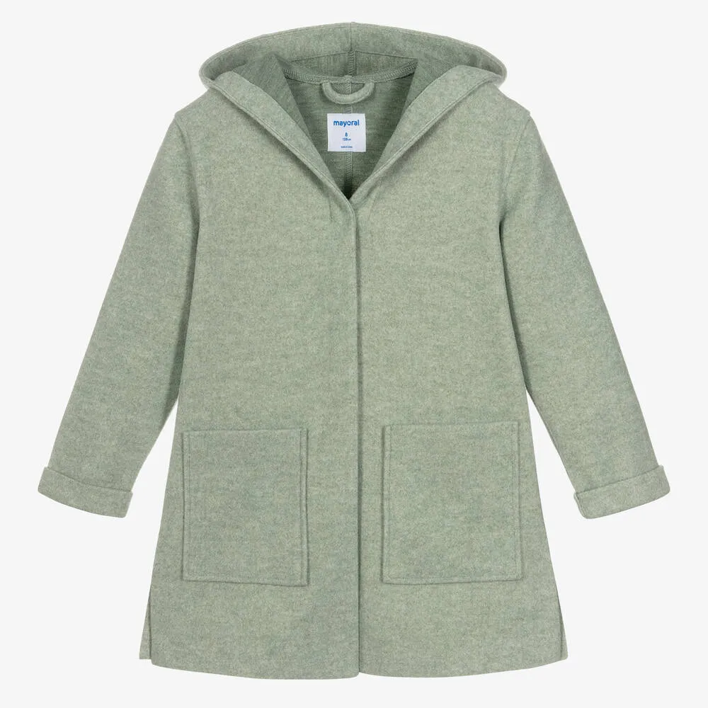 Girls Green Hooded Coat