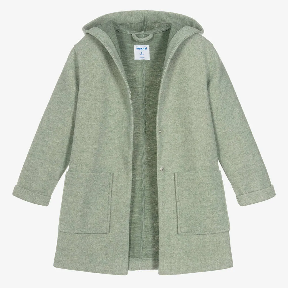 Girls Green Hooded Coat