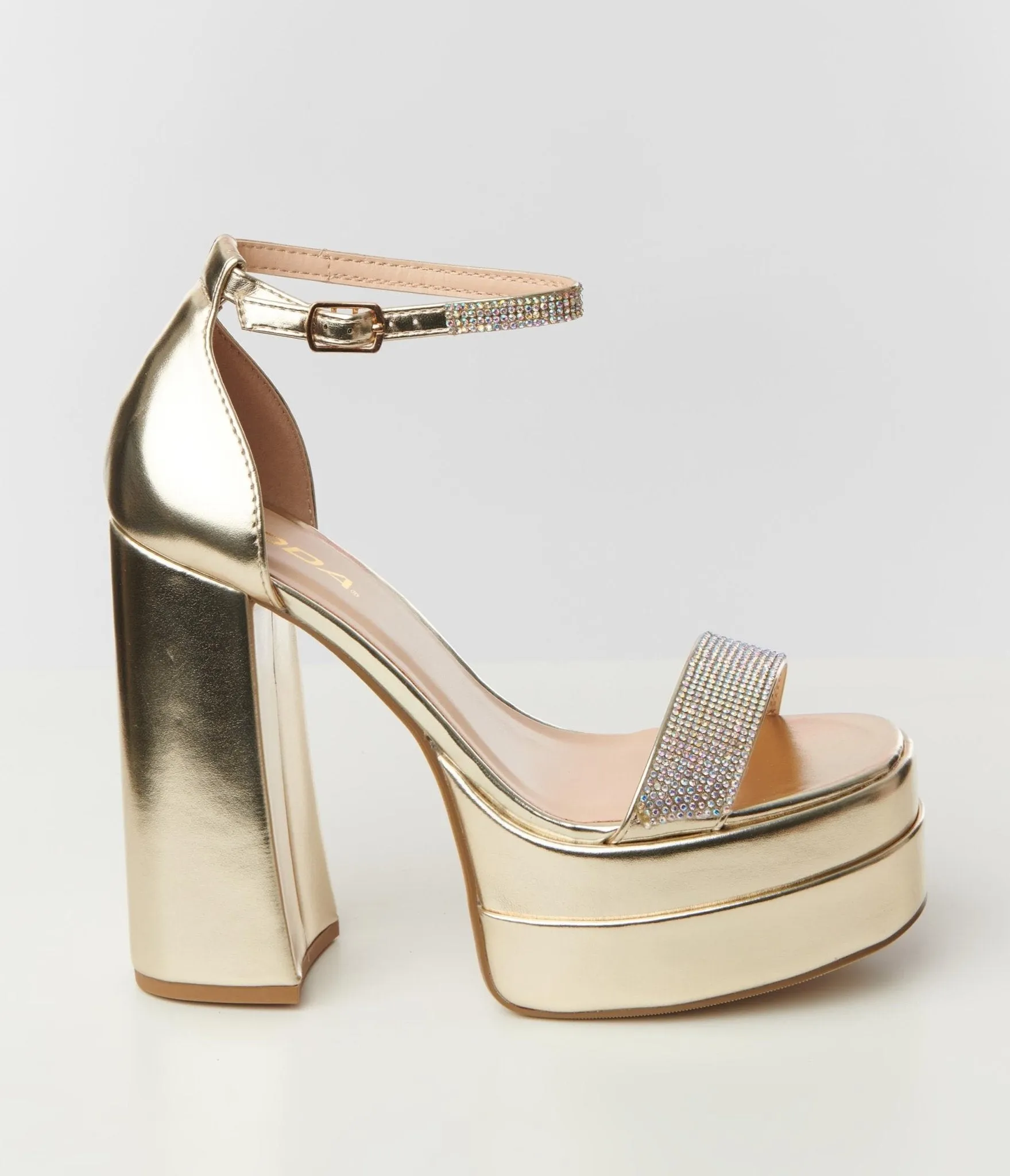 Gold Metallic Platform Heels