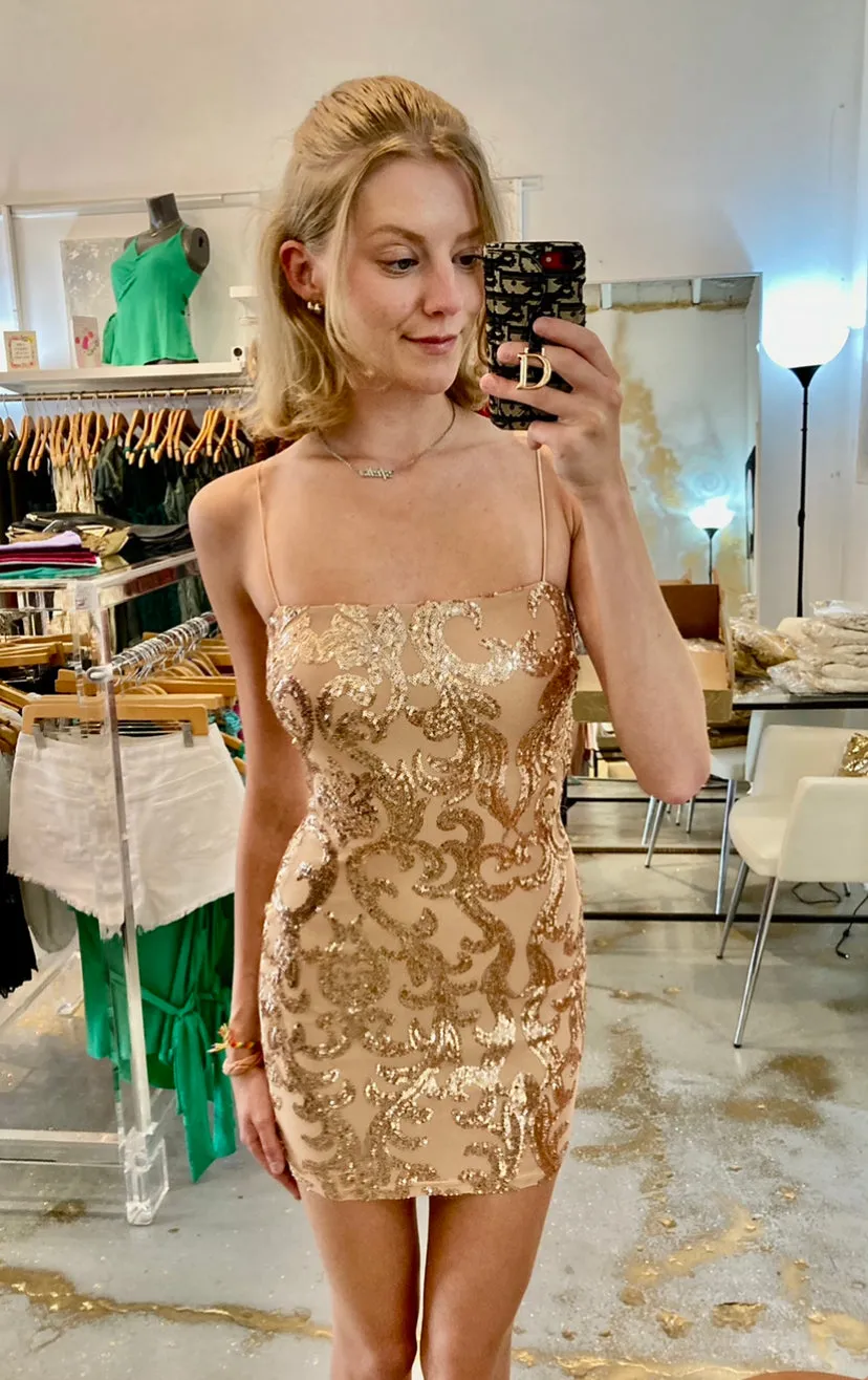 Gold sequin dress