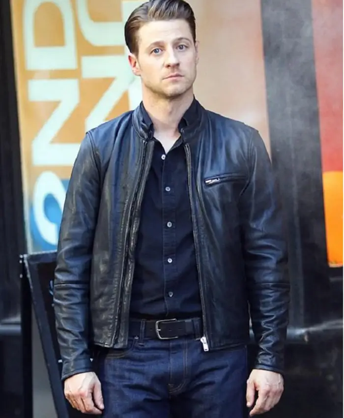 Gotham Ben McKenzie Black Leather Jacket - William Jacket