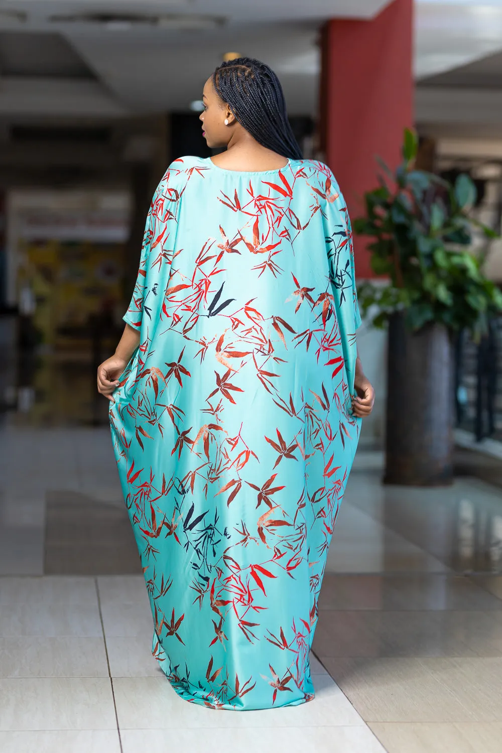 Green silk kaftan for sale