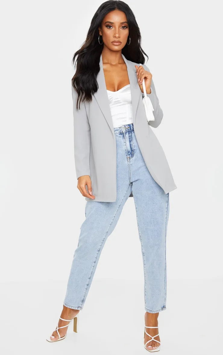 Grey Longline Blazer | Coats & Jackets