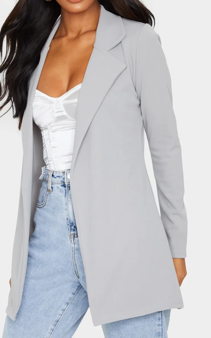 Grey Longline Blazer | Coats & Jackets