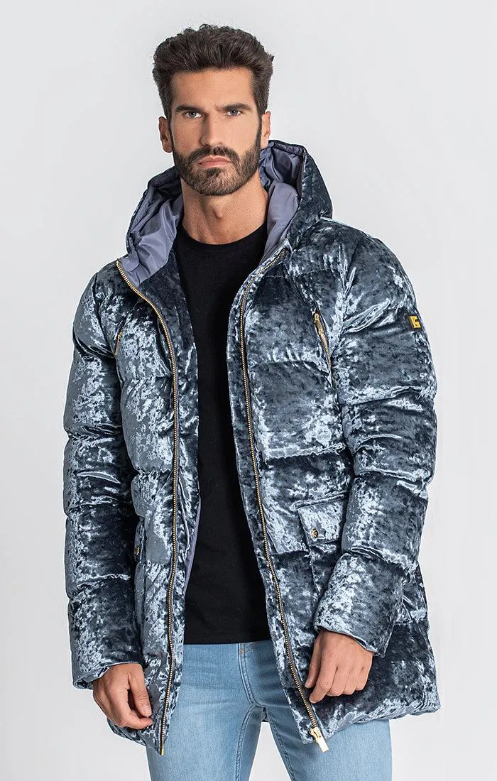 Grey Sheen Puffer Coat