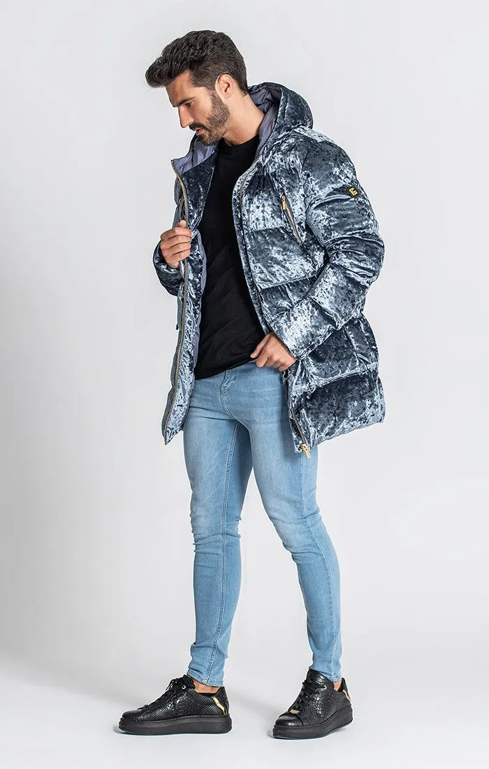 Grey Sheen Puffer Coat