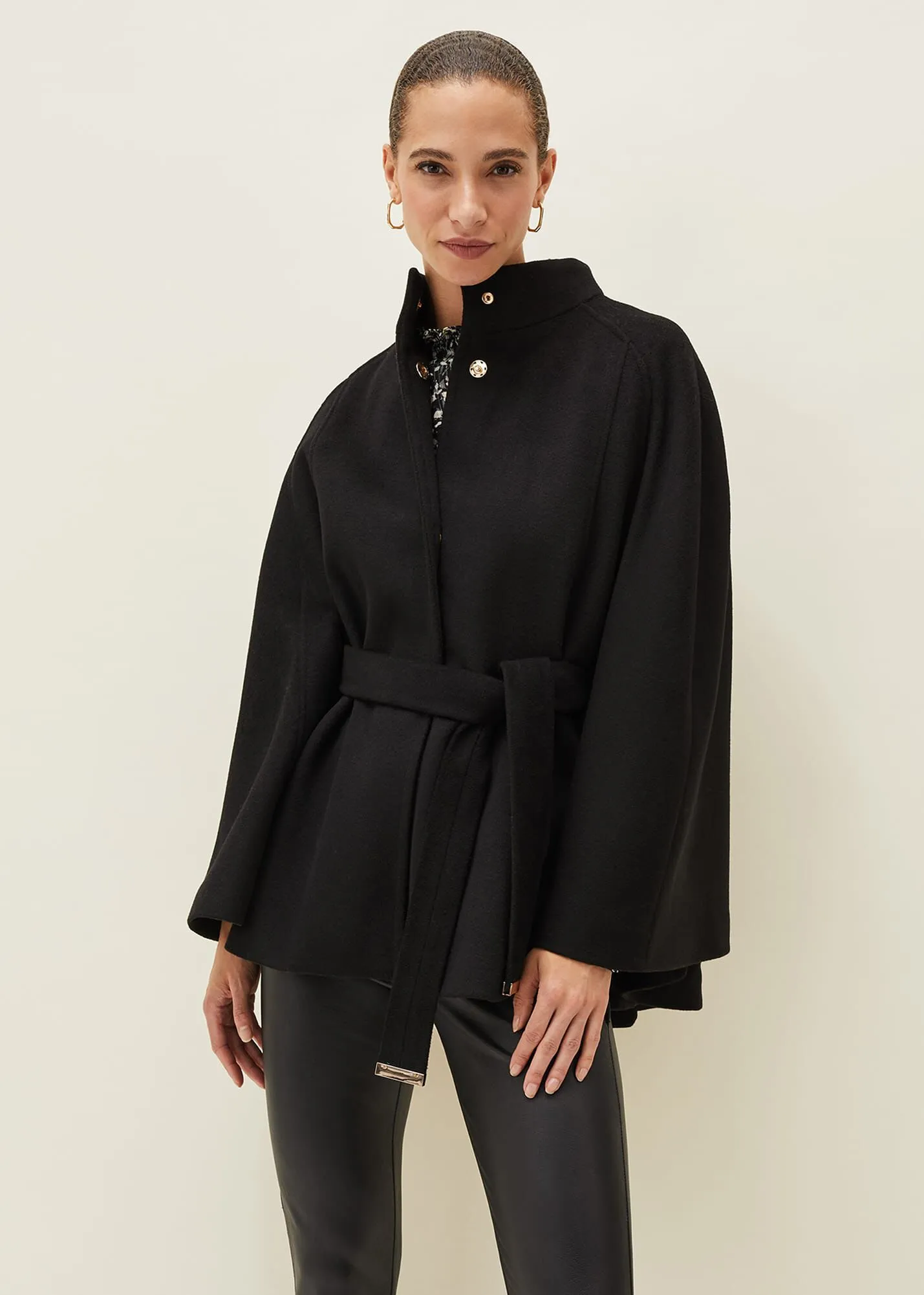 Jodie Wool Blend Cape Coat