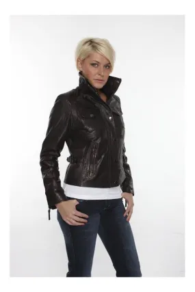 Ladies Leather Jackets In Brown:DP