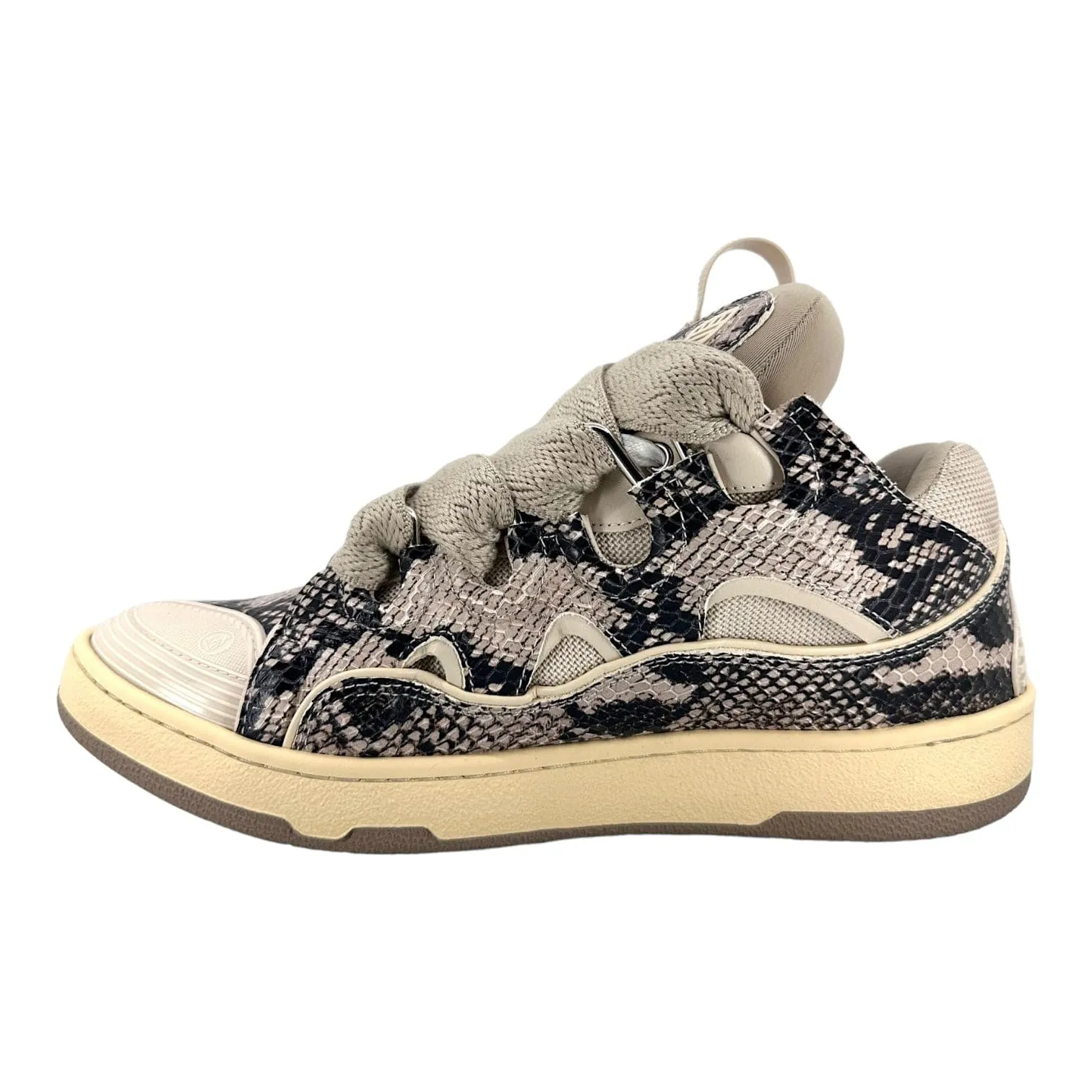 Lanvin Curb Sneaker Snakeskin Beige Pre-Owned