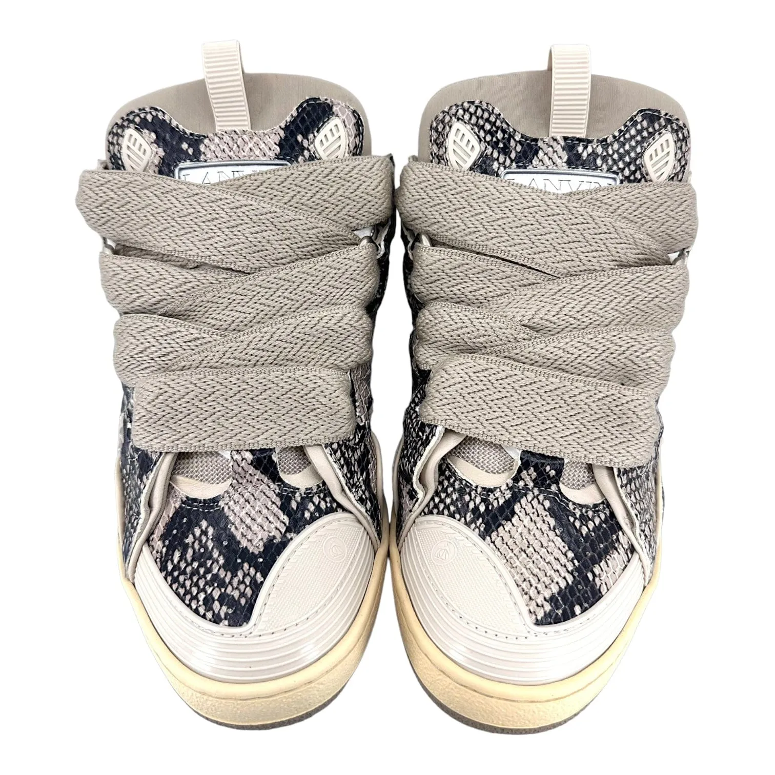 Lanvin Curb Sneaker Snakeskin Beige Pre-Owned