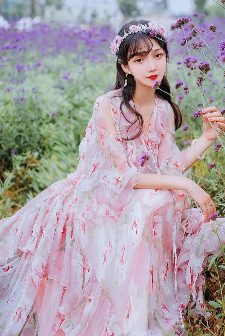 Lella Fairycore Aesthetic Long Ethereal Fairy Dress - Google SEO result: Fairy Dress: Lella - Long Ethereal Fairycore Aesthetic