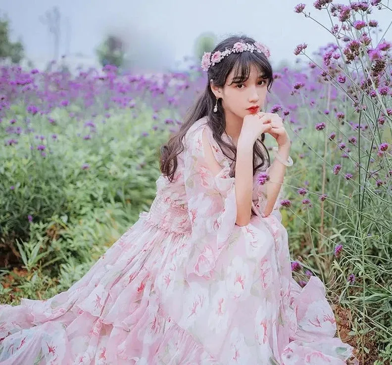 Lella Fairycore Aesthetic Long Ethereal Fairy Dress - Google SEO result: Fairy Dress: Lella - Long Ethereal Fairycore Aesthetic