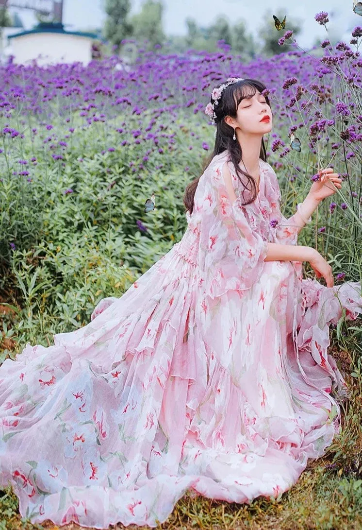 Lella Fairycore Aesthetic Long Ethereal Fairy Dress - Google SEO result: Fairy Dress: Lella - Long Ethereal Fairycore Aesthetic