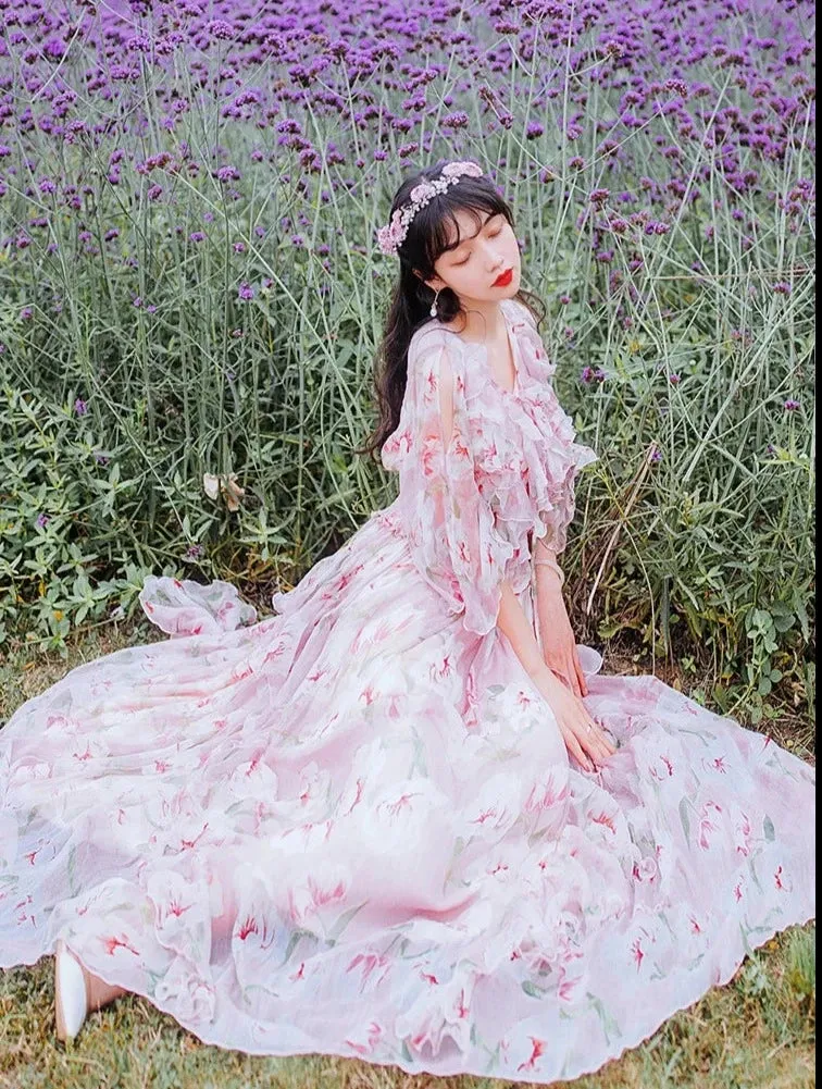 Lella Fairycore Aesthetic Long Ethereal Fairy Dress - Google SEO result: Fairy Dress: Lella - Long Ethereal Fairycore Aesthetic