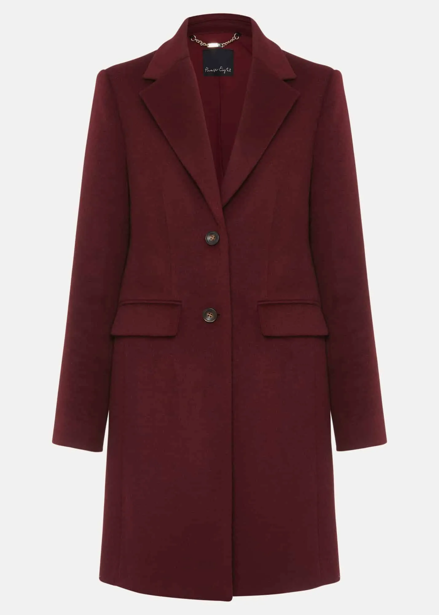 Lydia Dark Red Wool Smart Coat