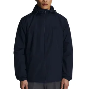 Lyle Scott Tonal Eagle Zip Through Hooded Jet Navy Blue Softshell Jacket