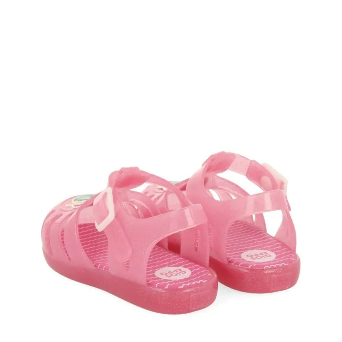 PINK CRAB SHOES WITH GLITTER AND MERMAID PATCH FOR BABY NEWBERG