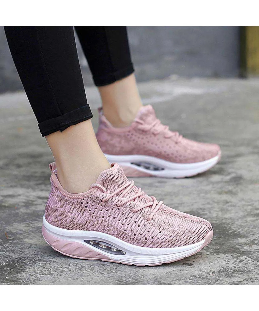 Pink texture pattern rocker bottom shoe sneaker 2109