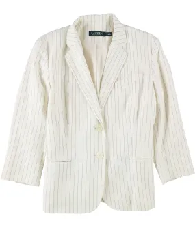 Ralph Lauren Womens Pinstripe Two Button Blazer Jacket