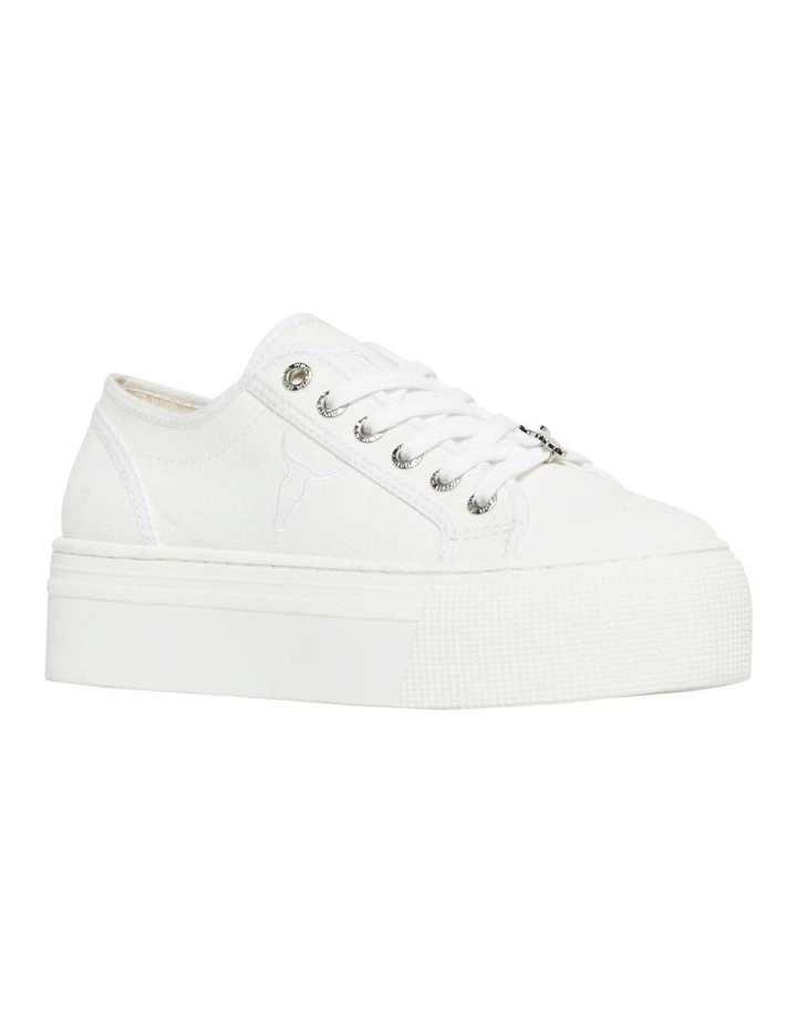 Ruby Platform Sneaker in White Canvas