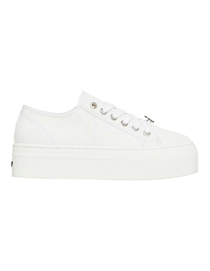 Ruby Platform Sneaker in White Canvas