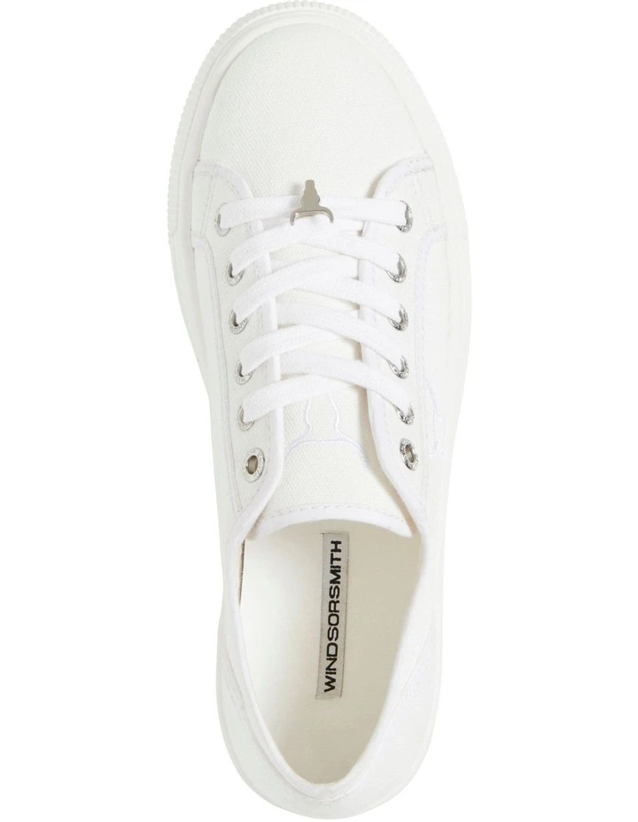 Ruby Platform Sneaker in White Canvas