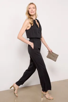 Ruffle Neck Wide Leg Jumpsuit