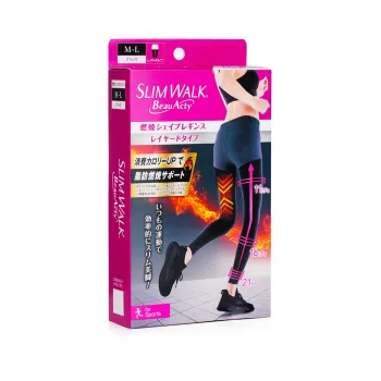 SlimWalk SlimWalk Compression Leggings with Taping Function for Sports - #Black (Size: M-L) 1pair -12%