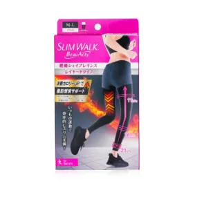 SlimWalk SlimWalk Compression Leggings with Taping Function for Sports - #Black (Size: M-L) 1pair -12%