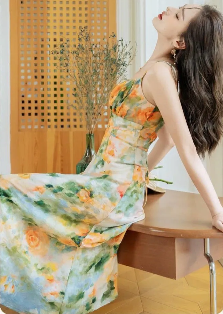 Summer Garden Floral Print Dress Set