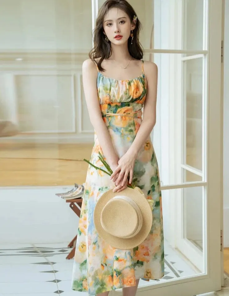 Summer Garden Floral Print Dress Set