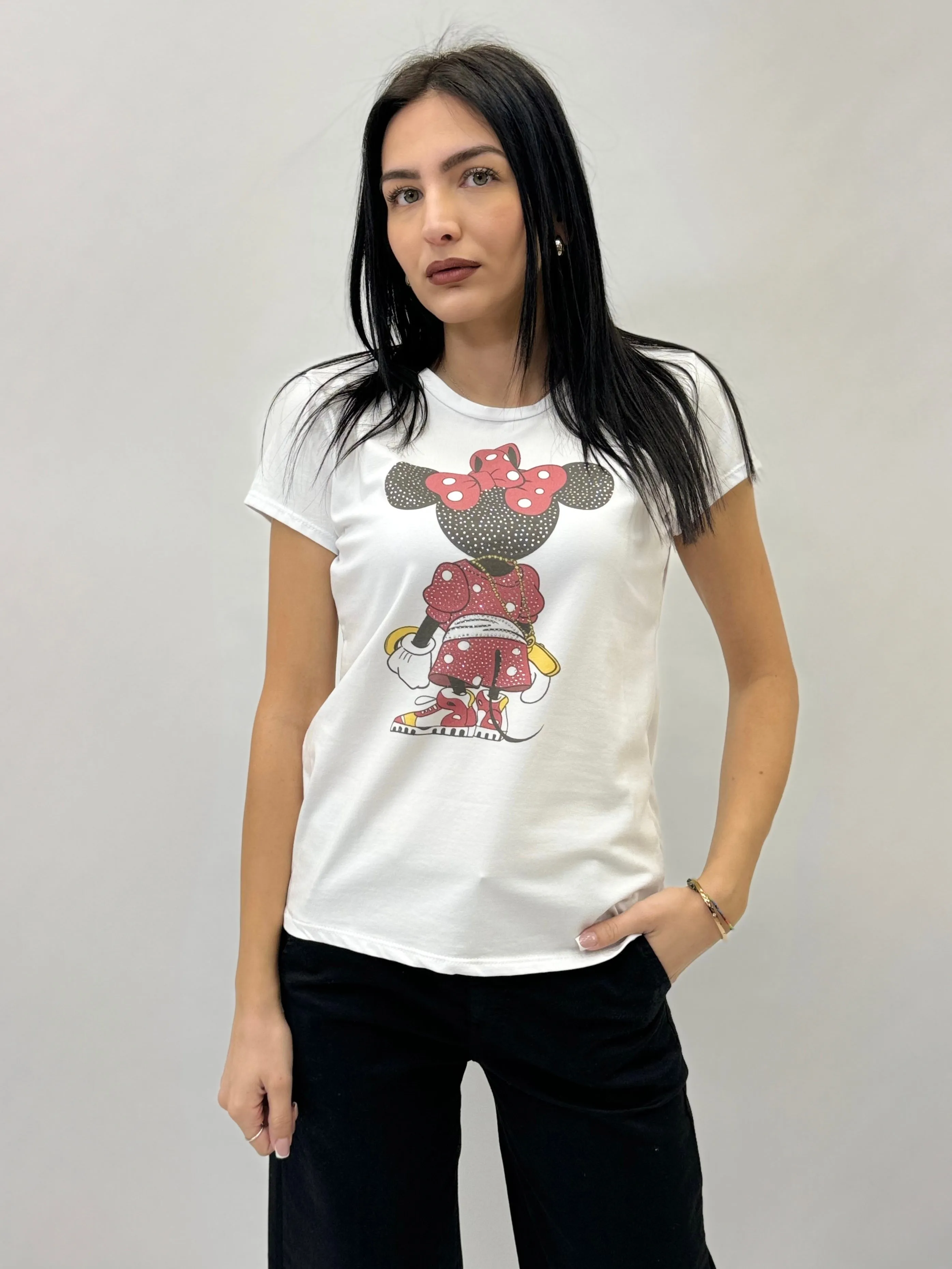 T-shirt in cotone con topolina