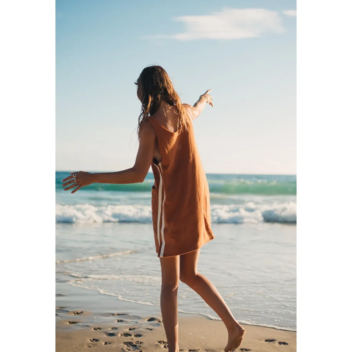 Terry Towel Dress - Rust