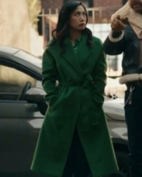 The Equalizer S04 Green Coat | Liza Lapira Green Coat