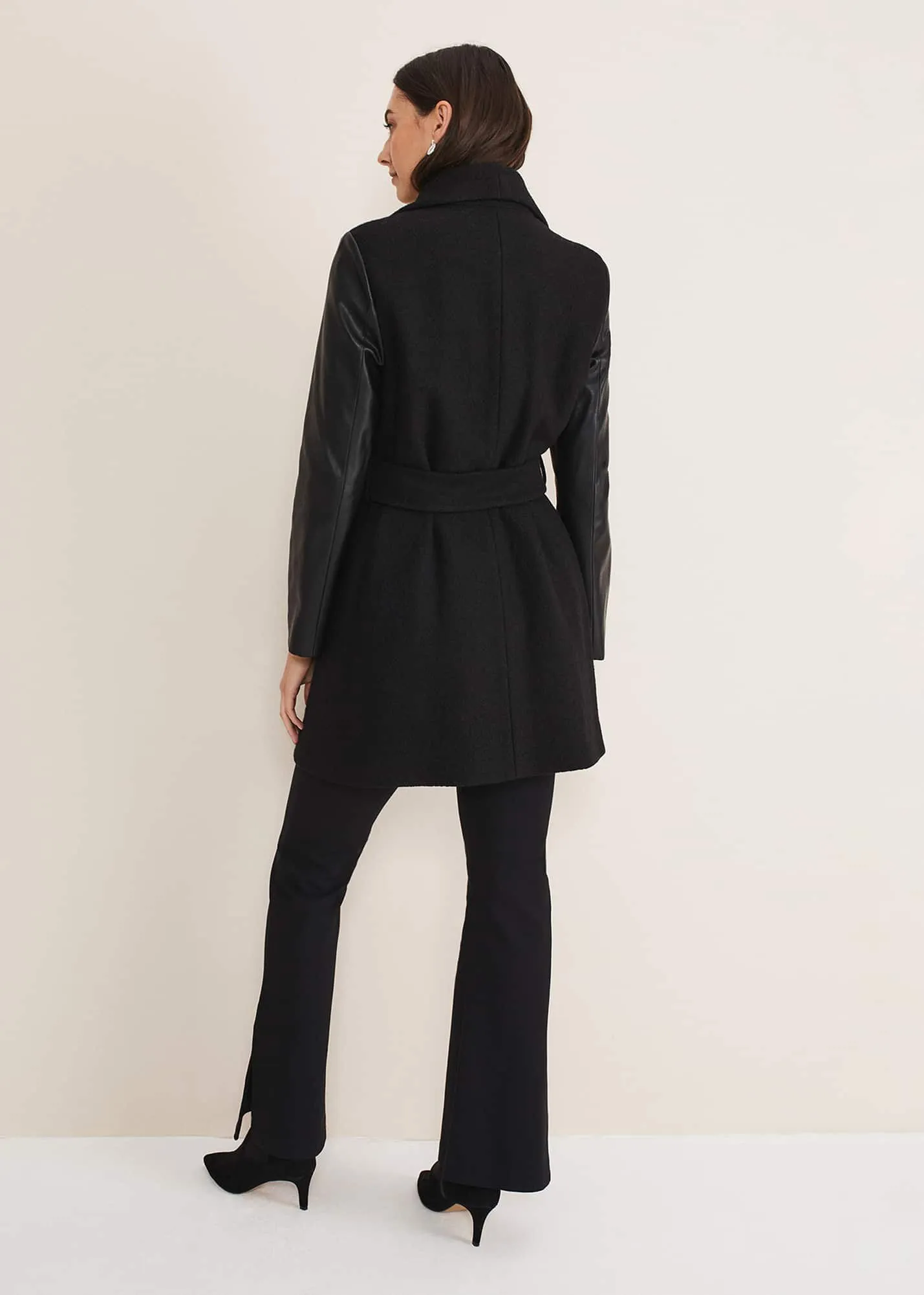 Tori Wool Contrast Sleeve Coat