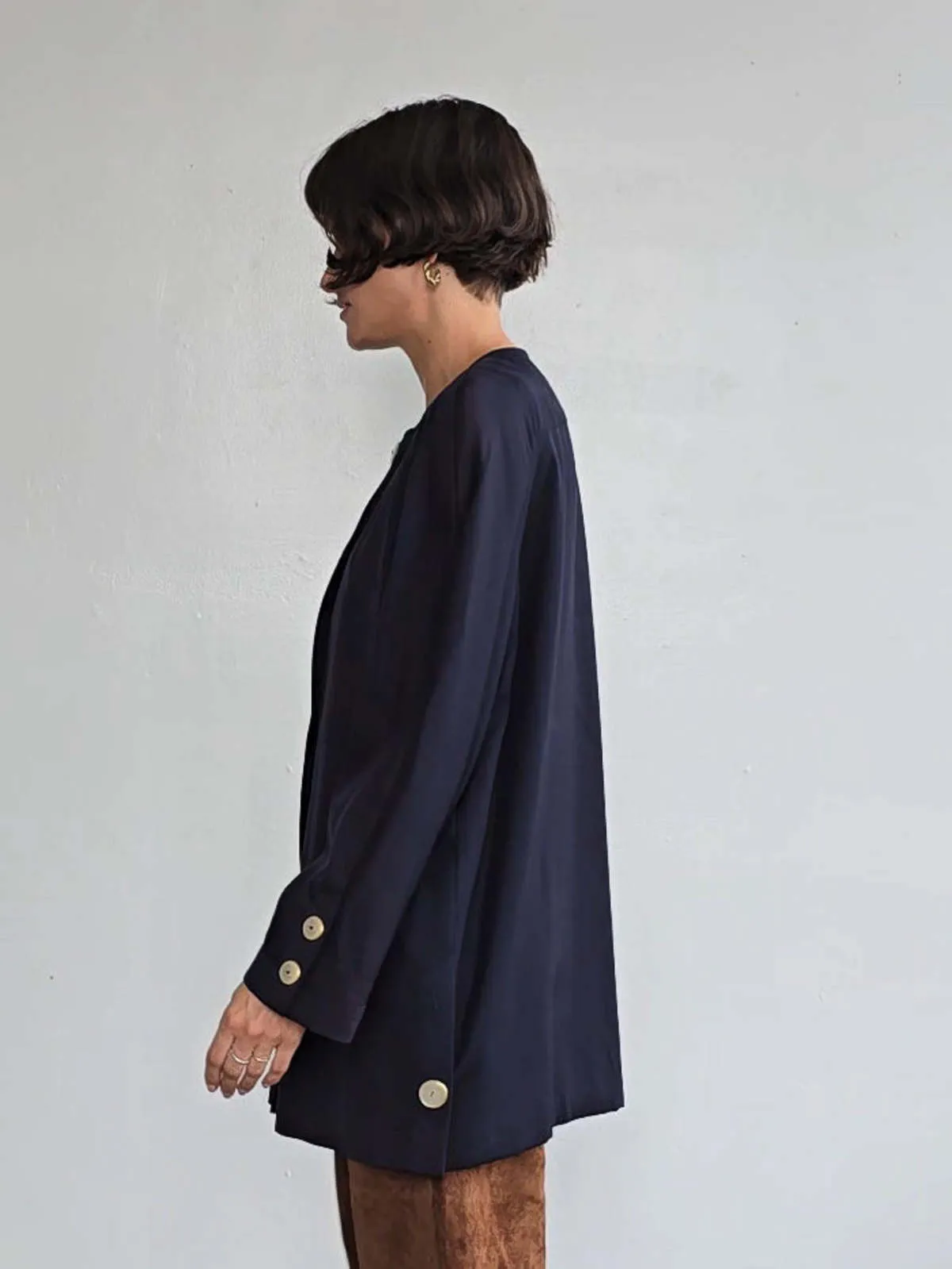 Valentino Italian Wool Chore Coat - Navy