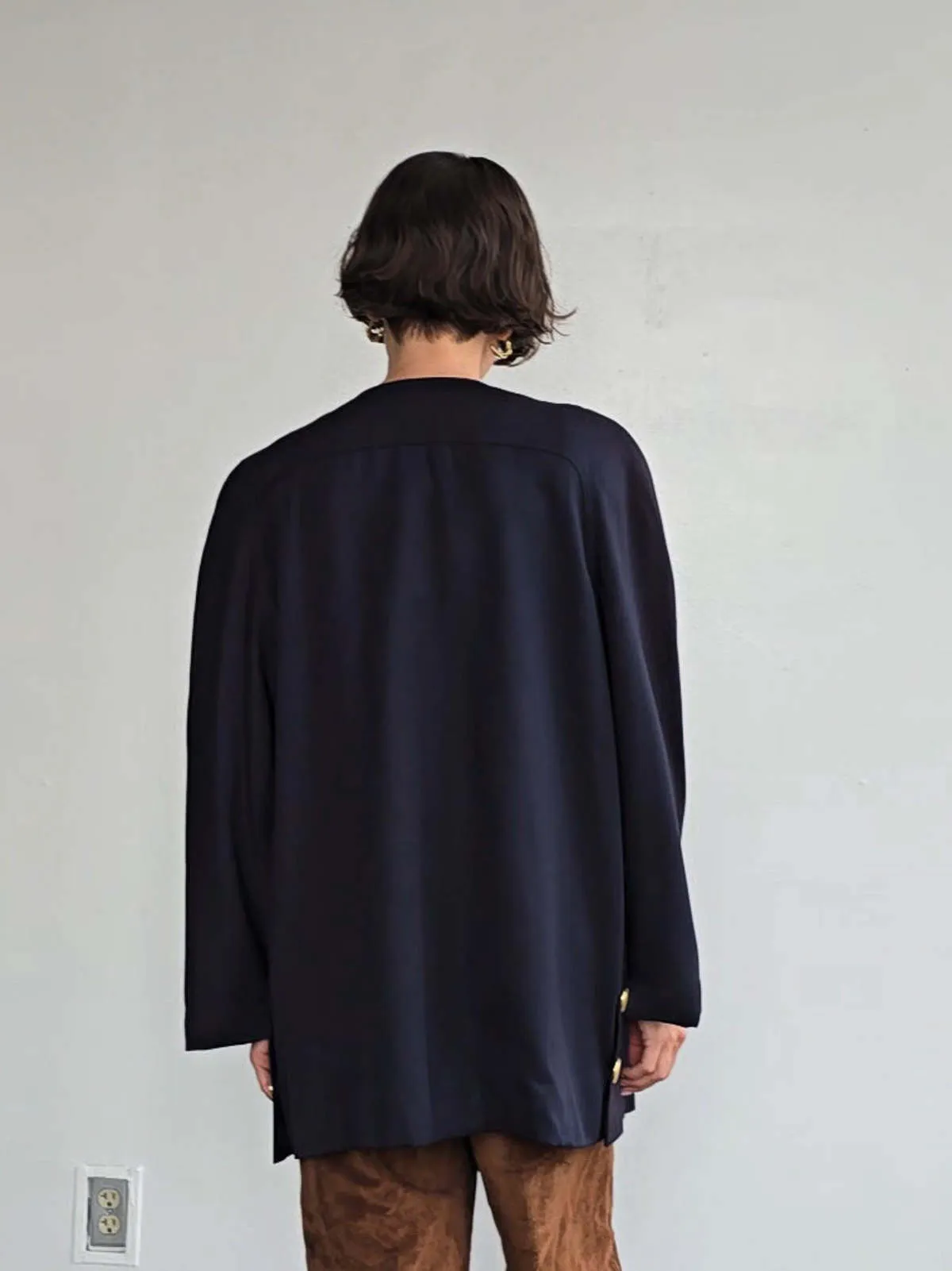 Valentino Italian Wool Chore Coat - Navy