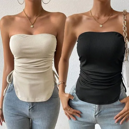 Women's Bandeau Tank Tops Sexy Solid Color