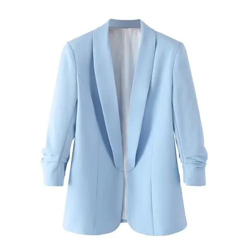 Women's Coat Long Sleeve Blazers Pleated Business Solid Color