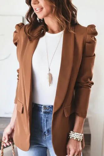 Women's Fashion Solid Color Blazer Blazer