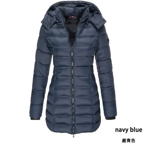 Women's Fashion Solid Color Zipper Coat Cotton Clothes