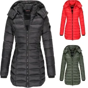 Women's Fashion Solid Color Zipper Coat Cotton Clothes