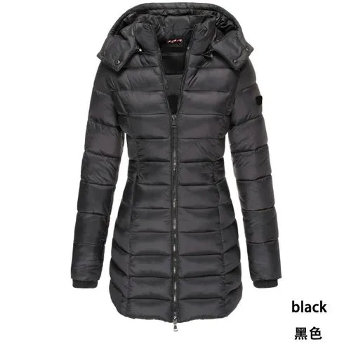 Women's Fashion Solid Color Zipper Coat Cotton Clothes