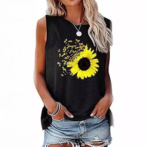 Women's Racerback Tank Tops Tank Tops Printing Streetwear Sunflower Letter Heart Shape