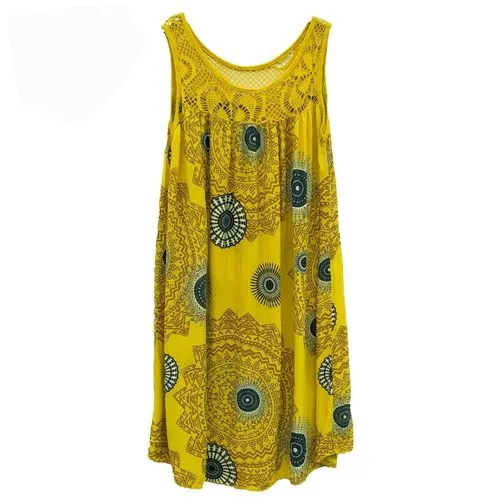 Women's Regular Dress Vacation Round Neck Sleeveless Printing Knee-Length Daily