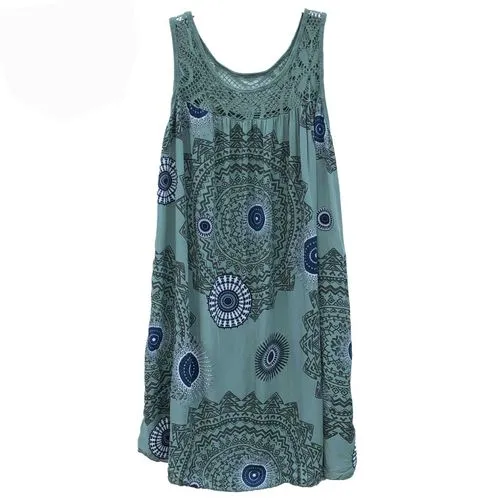 Women's Regular Dress Vacation Round Neck Sleeveless Printing Knee-Length Daily